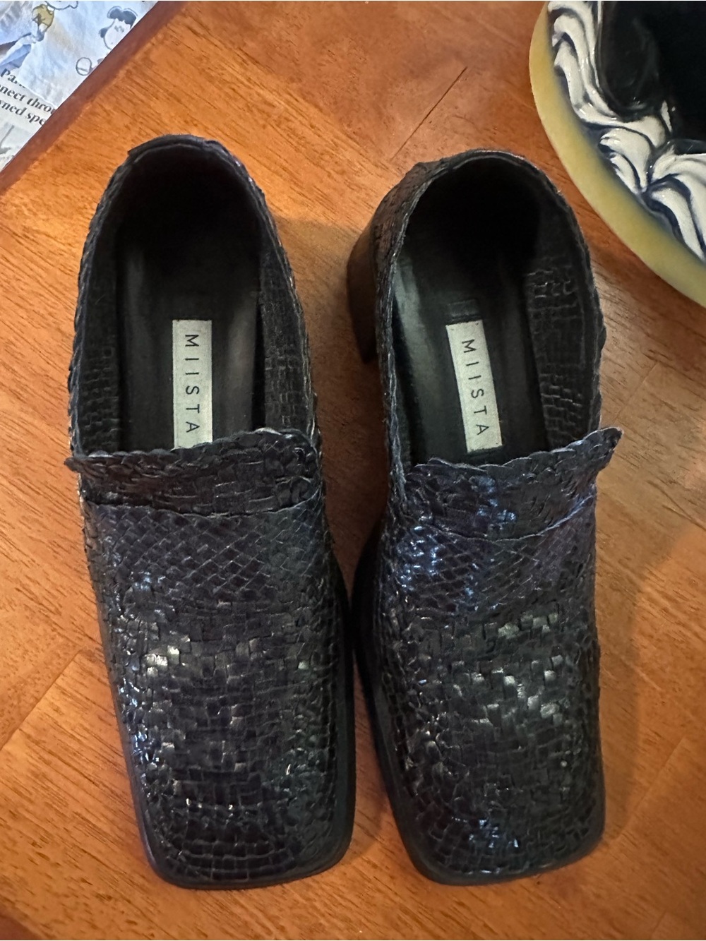 Miista black leather woven loafers size 39 - Picture 2 of 8